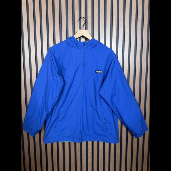 Lands' End Other - Lands End Reversible Jacket XL Mens Blue Green 100% Nylon Hooded Rain Coat